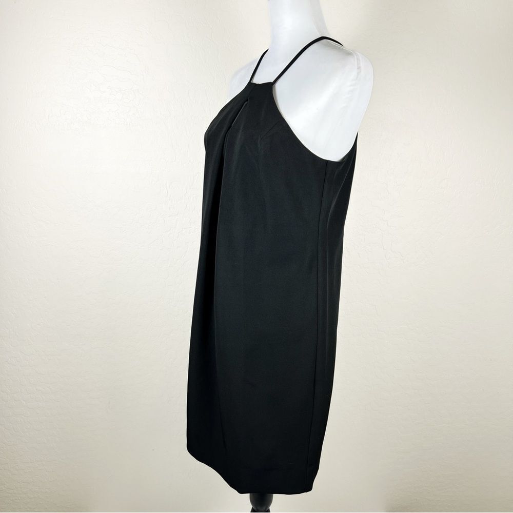 Trina Turk Halter Keyhole Cocktail Party Dress Pleated Shift LBD Black 4 NWT - Picture 10 of 15